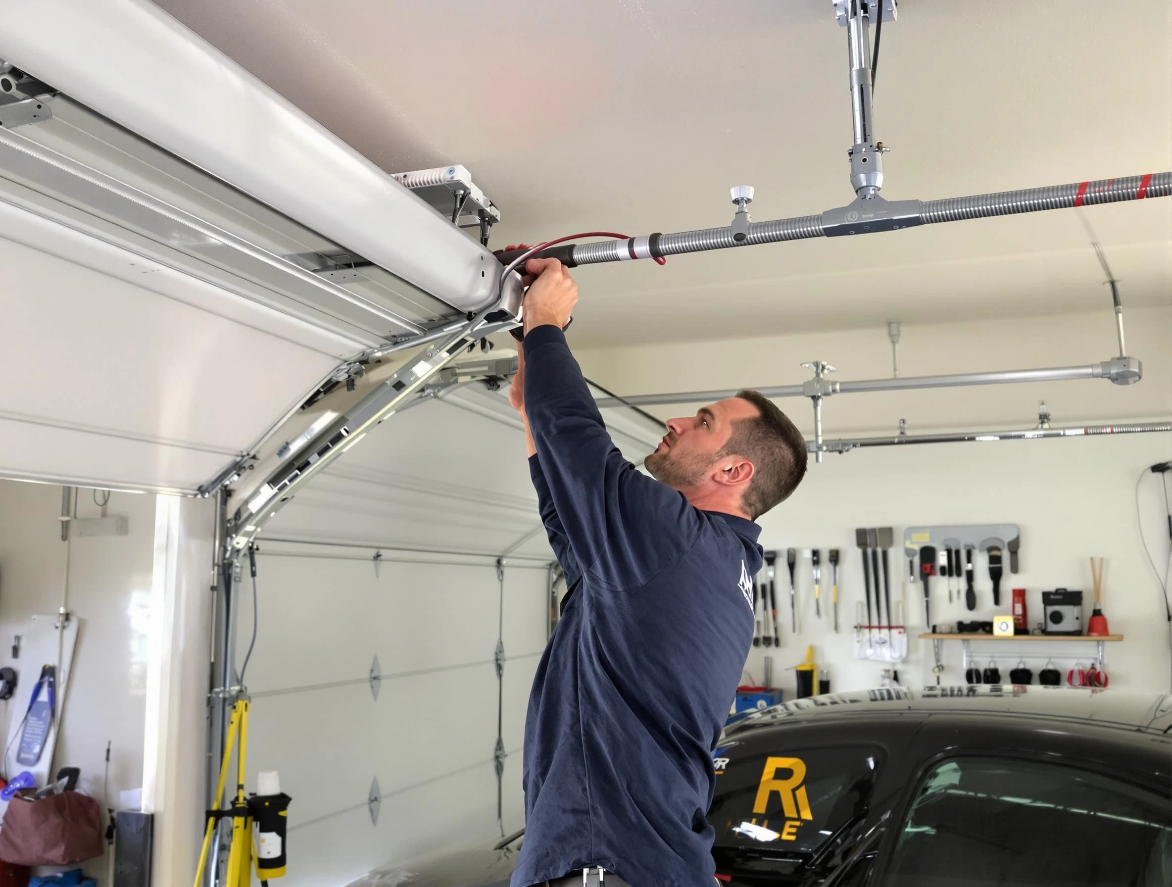 La Cienega Garage Door Repair technician performing garage door cable repair in La Cienega