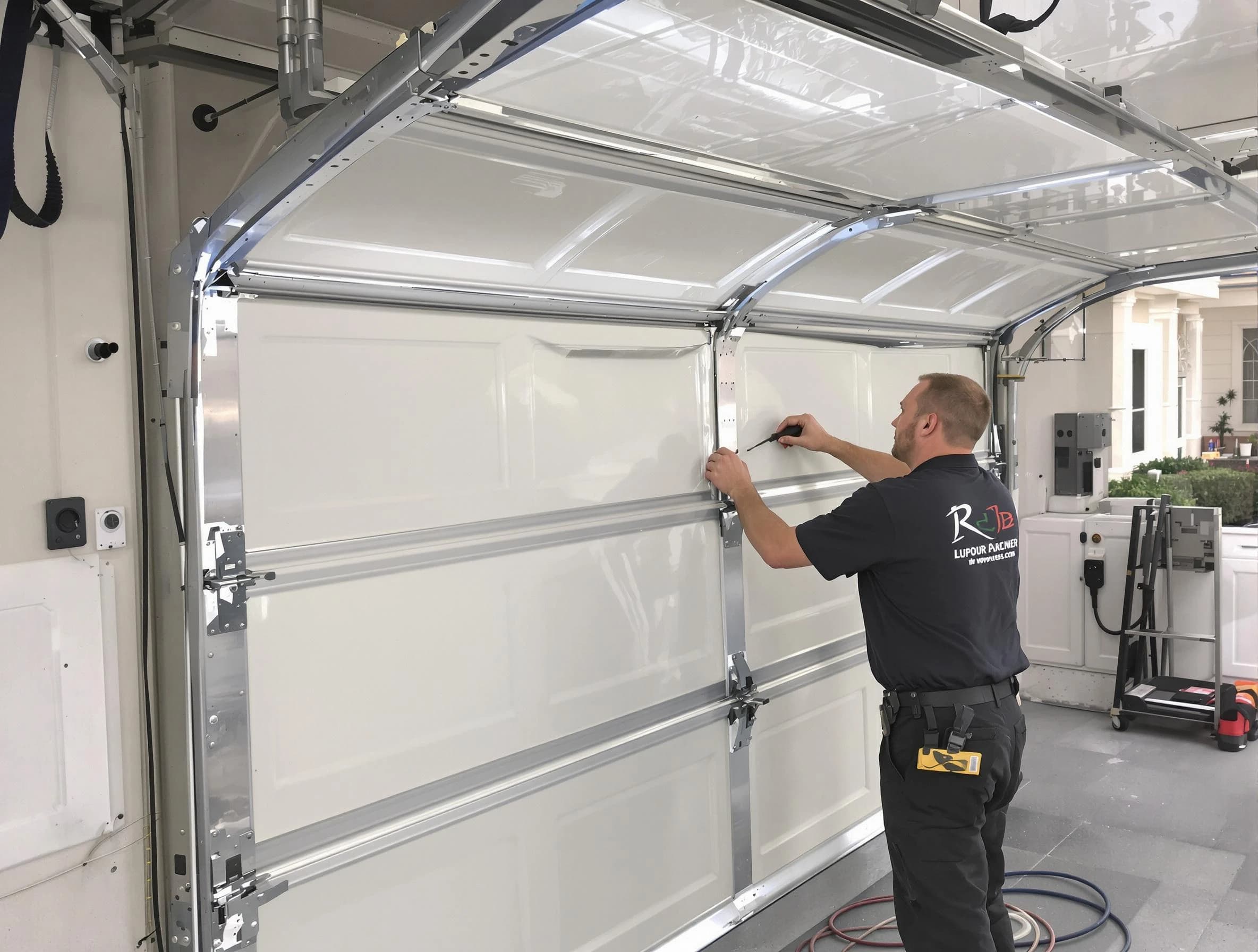 La Cienega Garage Door Repair professional performing panel repair in La Cienega