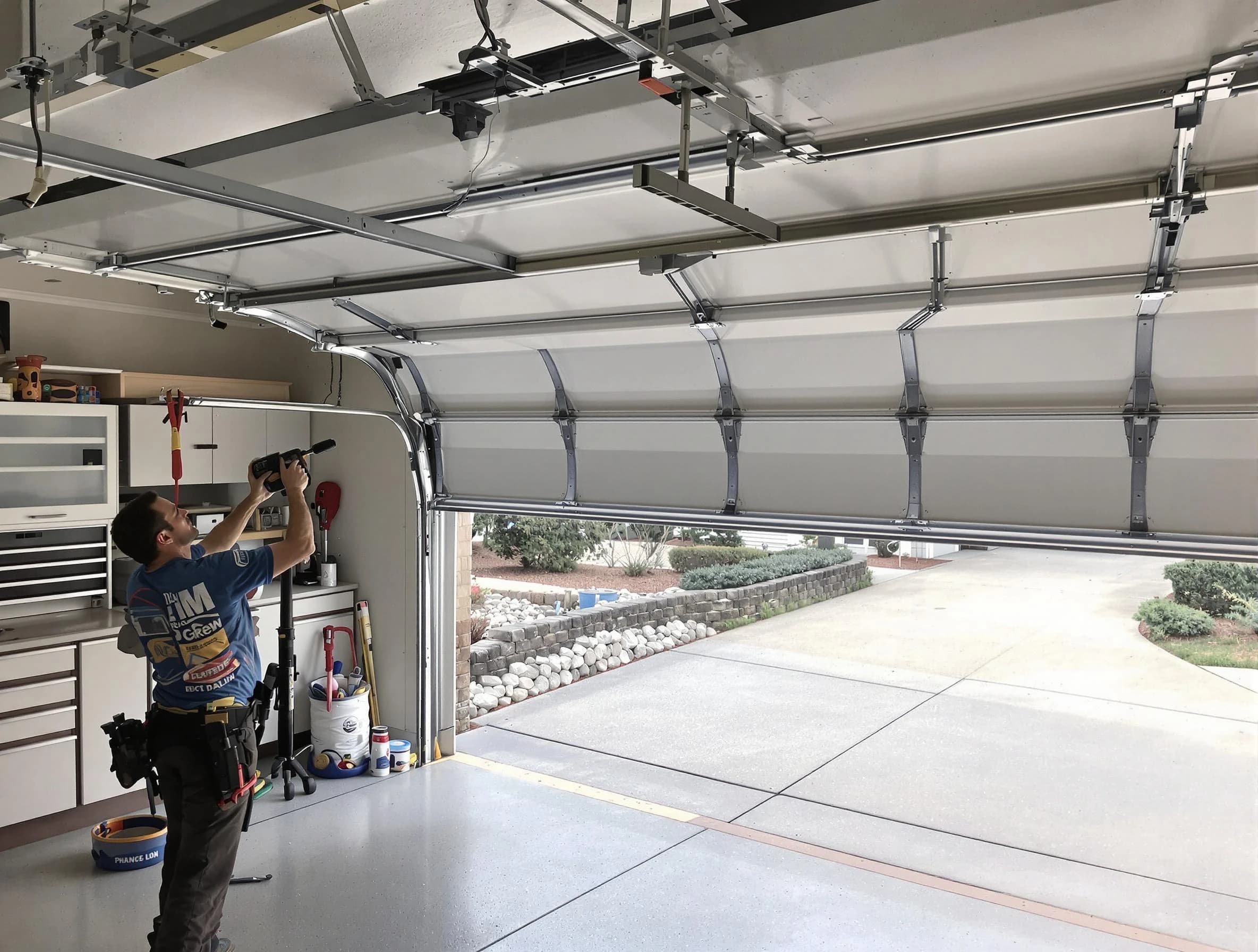 Garage door track repair service by La Cienega Garage Door Repair in La Cienega