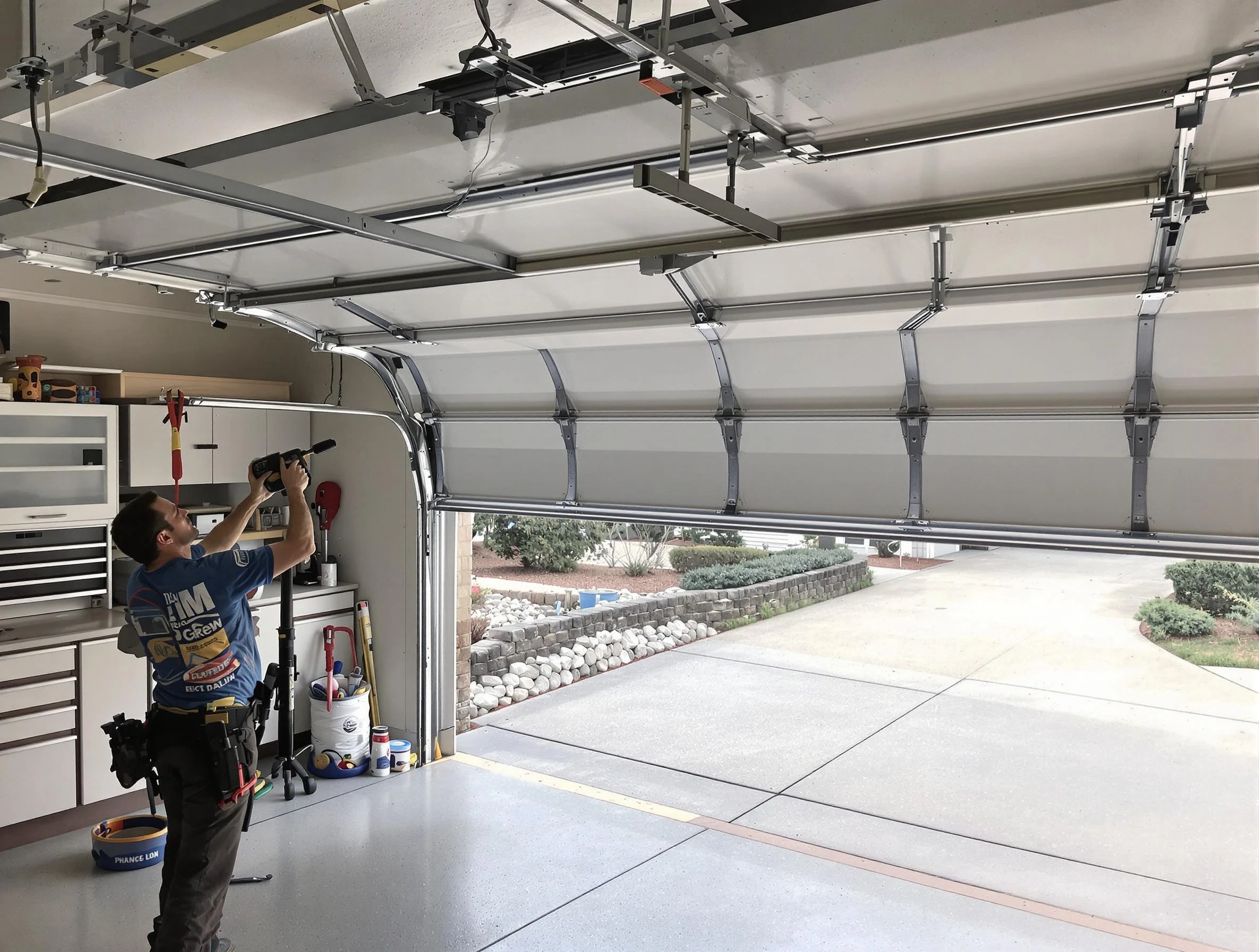 Garage door track repair service by La Cienega Garage Door Repair in La Cienega